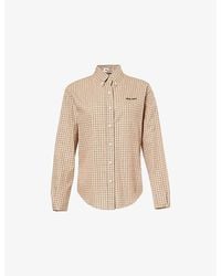 Miu Miu - Check-Print Button-Down-Collar Cotton-Poplin Shirt - Lyst
