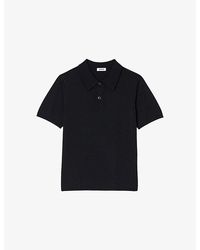 Sandro - Slightly-Shiny Stretch-Woven Polo-Shirt - Lyst