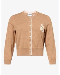 Isabel Marant - Lona Logo-Intarsia Cotton And Wool-Blend Cardigan - Lyst