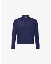 John Smedley - X Bill Nighy Cashmere And Silk-Blend Polo T-Shirt - Lyst