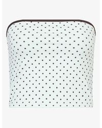 BO+TEE - Bandeau Polka-Dot Stretch-Jersey Top - Lyst