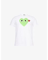 COMME DES GARÇONS PLAY - Big And Small Heart Brand-Appliqué Cotton-Jersey T-Shirt - Lyst