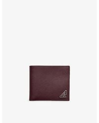 Prada - Logo-Plaque Saffiano Leather Wallet - Lyst
