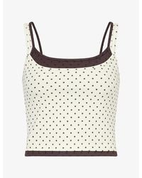 BO+TEE - Polka-Dot Layered Stretch-Jersey Top - Lyst