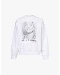 Anine Bing - Ramona Graphic-print Cotton-jersey Sweatshirt - Lyst