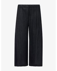 Pleats Please Issey Miyake - Cropped Mid-Weight Pleats Knitted Trousers - Lyst