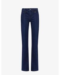 PAIGE - Laurel Straight-leg High-rise Stretch Denim-blend Jeans - Lyst