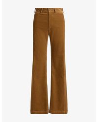 Polo Ralph Lauren - Flared High-Rise Stretch Cotton-Cord Trousers - Lyst