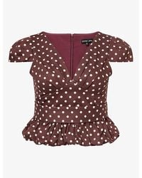 Sister Jane - Arles Dot-Print Cotton Top - Lyst