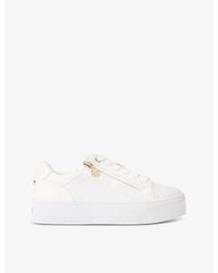 Carvela Kurt Geiger - Statement Zip Faux-Leather Low-Top Trainers - Lyst