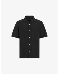 AllSaints - Valley Ramskull-embroidered Organic-cotton Shirt - Lyst