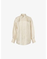 TOTEME - Oversized Striped Silk Shirt - Lyst