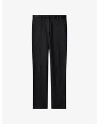 JOSEPH - Coleman Slim-Fit Mid-Rise Leather Trousers - Lyst