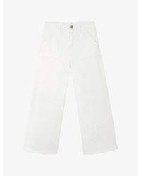The White Company - Cadogan Wide-Leg Mid-Rise Stretch-Denim Jeans - Lyst