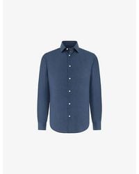 BOGGI - Long-Sleeve Regular-Fit Linen-Blend Shirt - Lyst