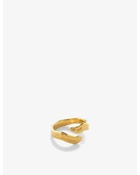 Monica Vinader - The Wave 18Ct-Plated Vermeil Sterling- Ring - Lyst