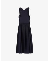 Claudie Pierlot - Two-In-One Sleeveless Cotton Midi Dress - Lyst
