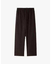 Sandro - Wide-Leg Elasticated-Waist Cotton Trousers - Lyst