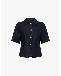 Max Mara - Short-Sleeve Single-Breasted Cotton Jacket - Lyst