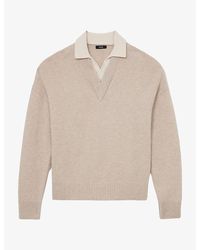 Reiss - Corey Contrast-Collar Wool Jumper - Lyst