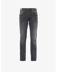 Replay - Anbass Faded-wash Straight-leg Slim-fit Stretch-denim Blend Jeans - Lyst
