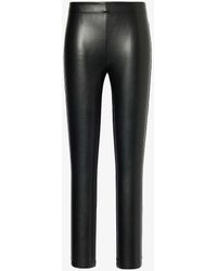 Wolford - Jo Panelled Faux-leather leggings - Lyst