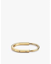 Tiffany & Co. - Tiffany Lock 18Ct- And 0.31Ct Diamond Bangle Bracelet - Lyst