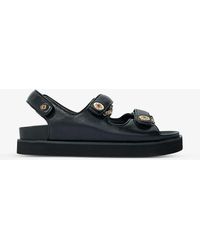 Maje - Clover-embellished Flat Leather Sandals - Lyst