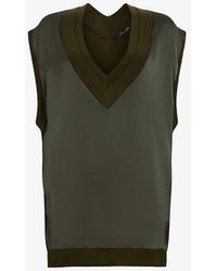 AllSaints - Tarmac Bern V-Neck Relaxed-Fit Woven Tank - Lyst