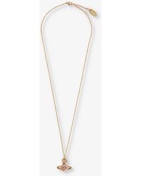 Vivienne Westwood - Willa Bas Relief Gold-tone Brass And Crystal Pendant Necklace - Lyst