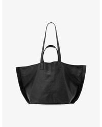 AllSaints - Lutece Oversized Leather Tote Bag - Lyst