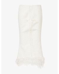 MATIERES FECALES - Mademoiselle Sequin-Embellished Wool-Blend Midi Skirt - Lyst