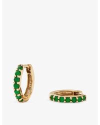 Missoma - Emerald Huggies 9Ct Hoop Earrings - Lyst