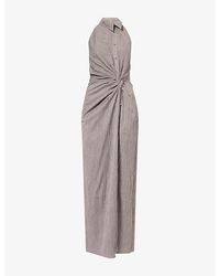 Oude Waag - Twist Knot Shirt Cotton-Blend Maxi Dress - Lyst