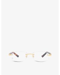 Cartier - Ct0048o Rectangle-frame Metal Eyeglasses - Lyst