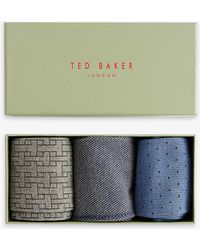 Ted Baker - Tsokpak Patterned Pack Of Three Socks - Lyst