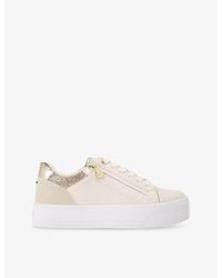 Carvela Kurt Geiger - Statement Zip Faux-Leather Low-Top Trainers - Lyst