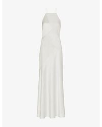 Whistles - Eileen High-Neck Silk Maxi Wedding Dress - Lyst