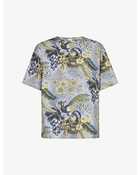 Etro - Print-embellished Cotton-jersey T-shirt - Lyst