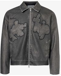 House Of Sunny - Take A Trip Brand-embroidered Faux-leather Jacket - Lyst