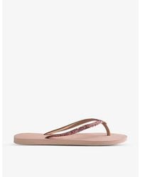 Havaianas - Slim Glitter Ii Embellished Rubber Flip Flops - Lyst