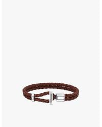 Thomas Sabo - Logo-Engraved Sterling- And Leather Braided Bracelet - Lyst