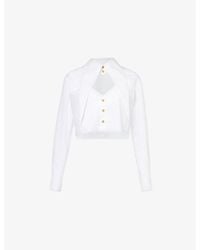 Vivienne Westwood - Cut Out-heart Cropped Cotton-poplin Shirt - Lyst