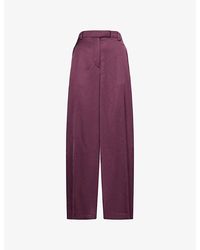 Dries Van Noten - Penn Wide-Leg Satin Trousers - Lyst