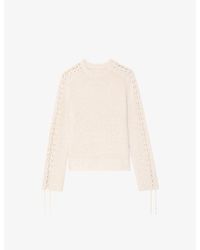 Zadig & Voltaire - Malty Lace-Sleeve Wool And Cashmere-Blend Jumper - Lyst