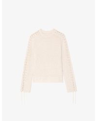 Zadig & Voltaire - Malty Lace-Sleeve Wool And Cashmere-Blend Jumper - Lyst
