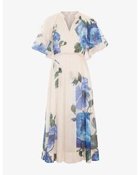 Phase Eight - Adeline Floral-Print Woven Midi Dress - Lyst