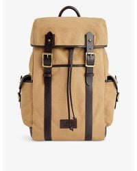 Polo Ralph Lauren - Brand-patch Cotton-canvas And Leather Backpack - Lyst