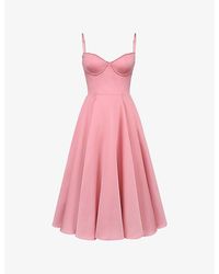 House Of Cb - Mademoiselle Velvet Tulle Midi Dress - Lyst