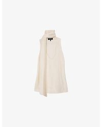 Whistles - Sleeveless Scarf Silk Top - Lyst